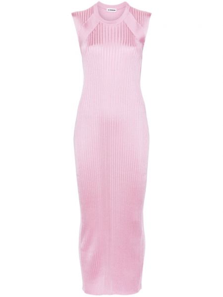 Φόρεμα με στρογγυλή λαιμόκοψη Jil Sander ροζ