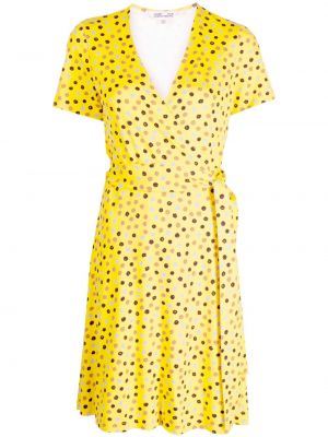 Mini obleka s potiskom Dvf Diane Von Furstenberg rumena