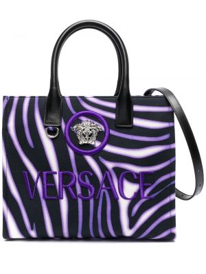 Shopper soma ar apdruku ar zebras rakstu Versace