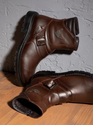 Nėriniuotos iš natūralios odos auliniai batai su raišteliais Ducavelli