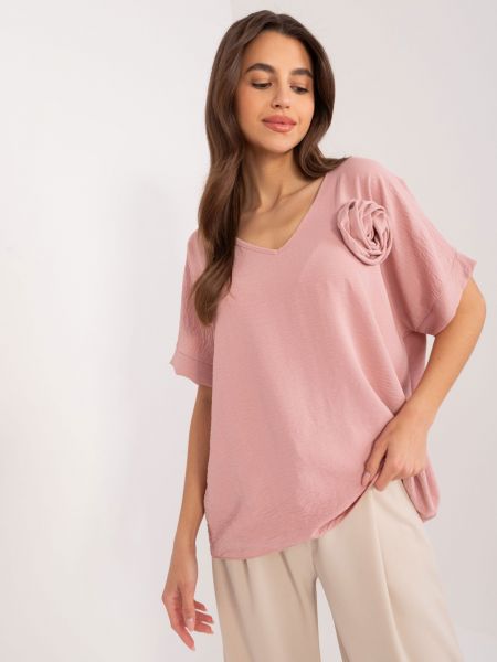 Oversize блуза Fashionhunters розово