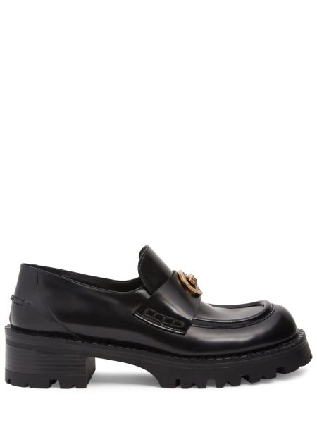 Loafers i läder Versace svart