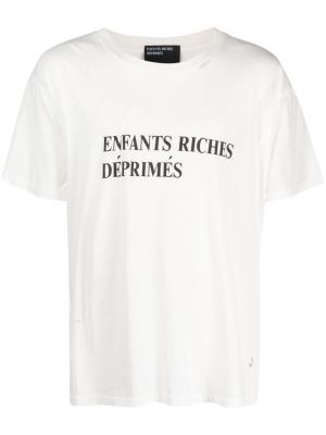 Bavlněné tričko s oděrkami s potiskem Enfants Riches Déprimés