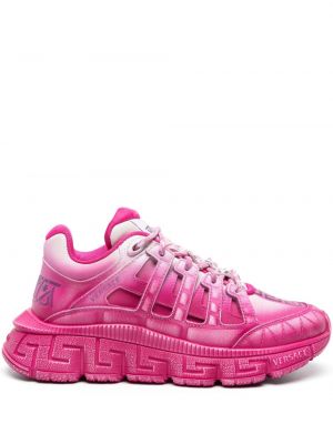 Δερμάτινα sneakers Versace ροζ