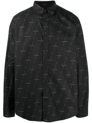 Camisa con estampado oversized Balenciaga negro