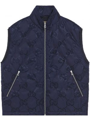 Prešívaná vesta s potlačou Gucci modrá