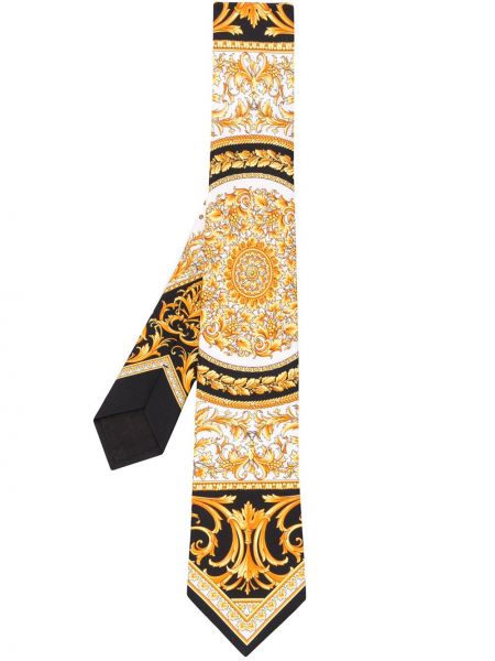 Corbata con estampado Versace blanco