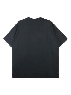 Raštuotas medvilninis marškinėliai Yohji Yamamoto juoda