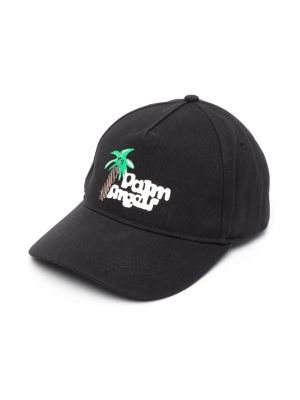 Czarna czapka z daszkiem bawełniana Palm Angels