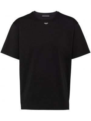 Czarna koszulka z nadrukiem Prada