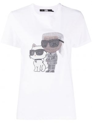 T-shirt en coton Karl Lagerfeld blanc