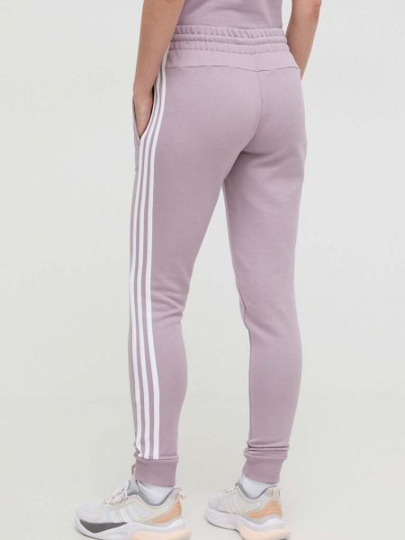 Pantaloni sport din bumbac Adidas violet