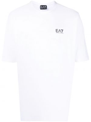 T-shirt med mönster Ea7 Emporio Armani vit