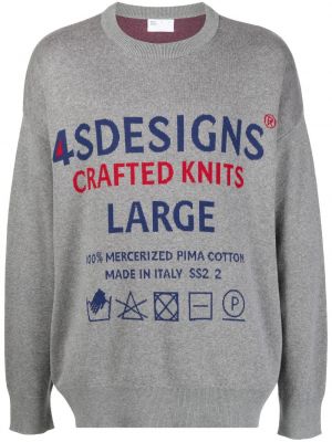 Sweatshirt mit print 4sdesigns grau
