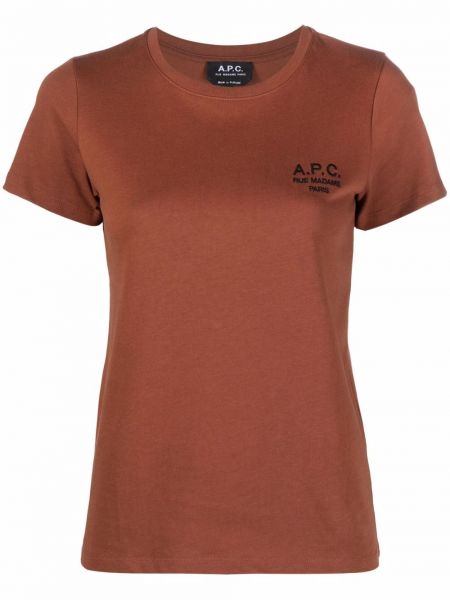 Camiseta con estampado A.p.c. marrón