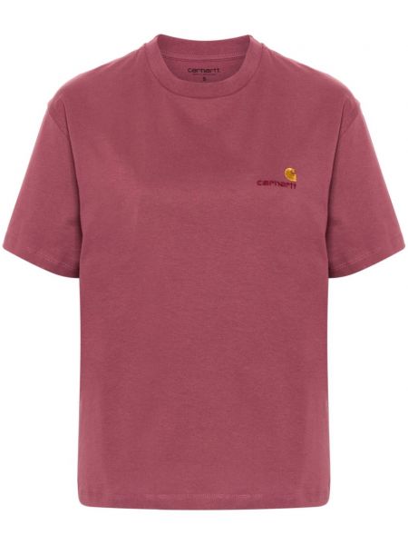 T-shirt mit stickerei aus baumwoll Carhartt Wip pink