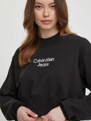 Pamut melegítő felső Calvin Klein Jeans fekete