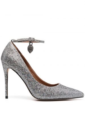 Полуотворени обувки с кристали Kurt Geiger London сребристо