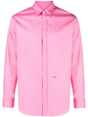 Bavlnená košeľa s potlačou Dsquared2 ružová
