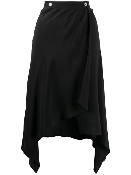 Hedvábné midi sukně s vysokým pasem Romeo Gigli Pre-owned - černá