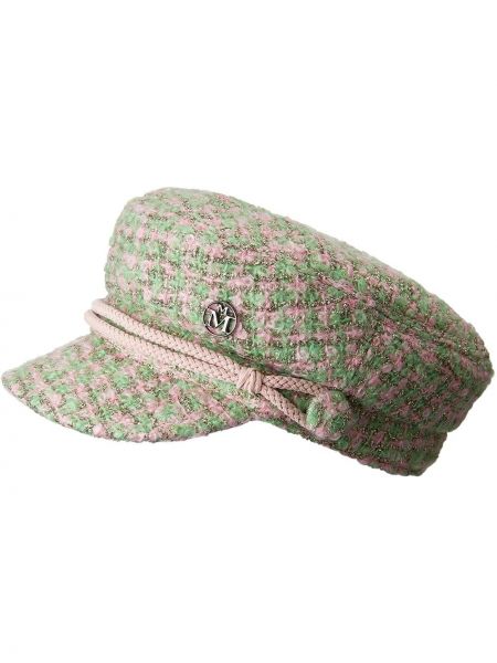 Cappello in tweed Maison Michel verde