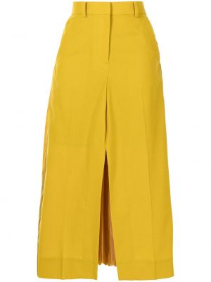 Falda midi plisada Sacai amarillo