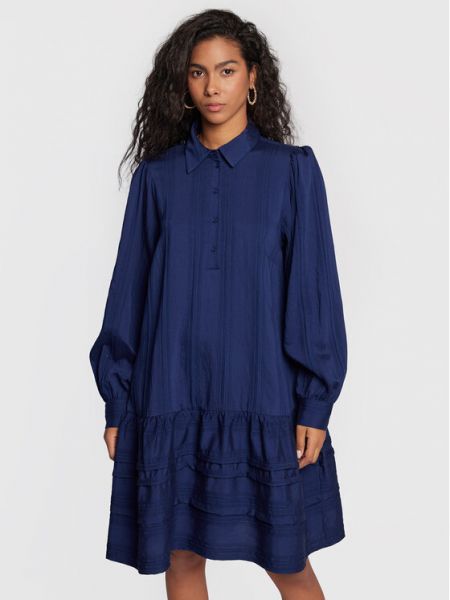 Платье-рубашка свободного кроя Moss Copenhagen синее