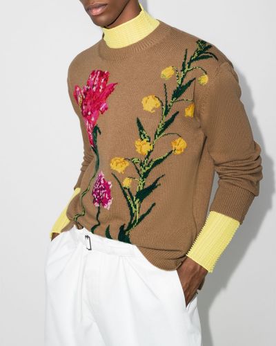 Jersey de flores de tela jersey Valentino marrón