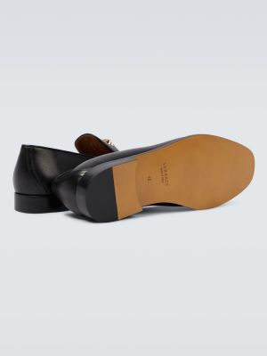 Kožené loafersy Versace čierna