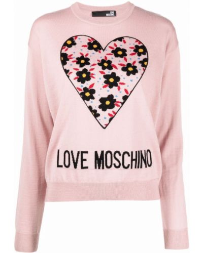 Jersey de flores de tela jersey Love Moschino rosa