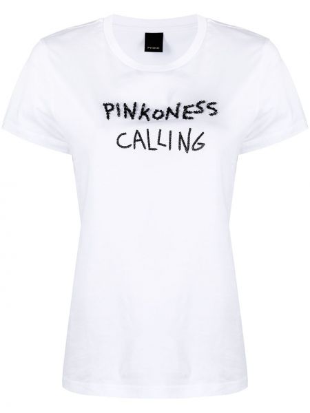 Camiseta con cuentas Pinko blanco