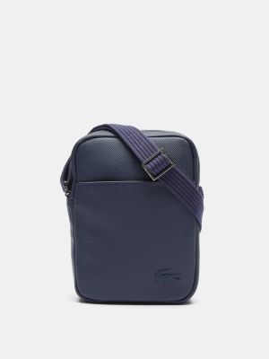 Синяя сумка через плечо на молнии Lacoste