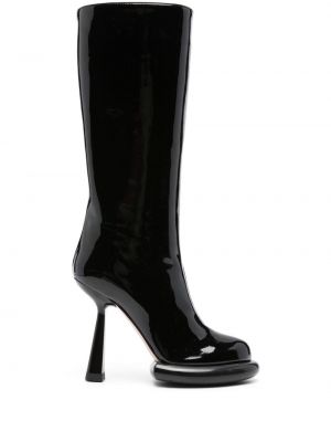 Lakované kožené členkové topánky Francesca Bellavita čierna