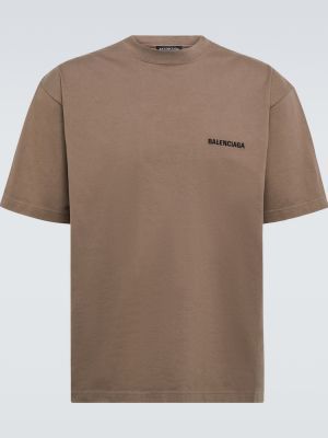 T-shirt en coton Balenciaga marron