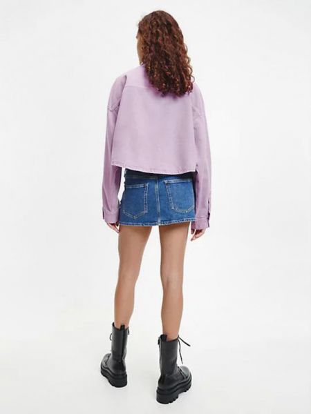 Kurtka jeansowa Calvin Klein Jeans fioletowa