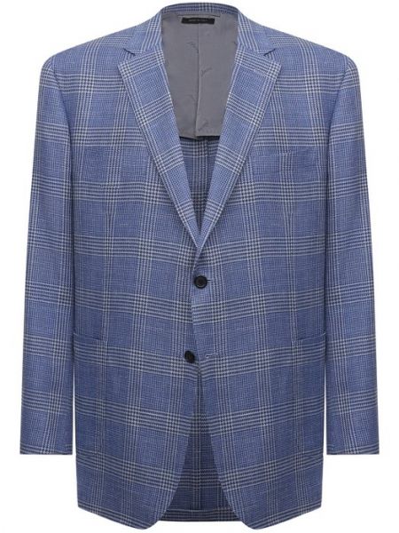 Шерстяной пиджак Brioni голубой