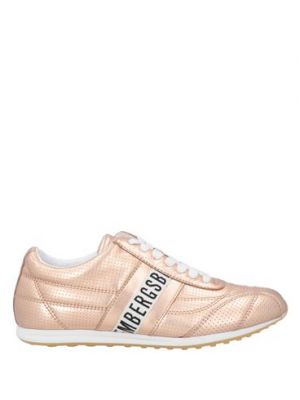 Sneakers di pelle in oro rosa Bikkembergs