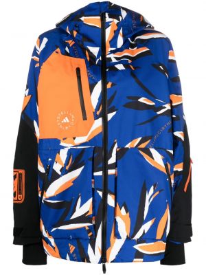 Smučarska jakna s potiskom z abstraktnimi vzorci Adidas By Stella Mccartney modra