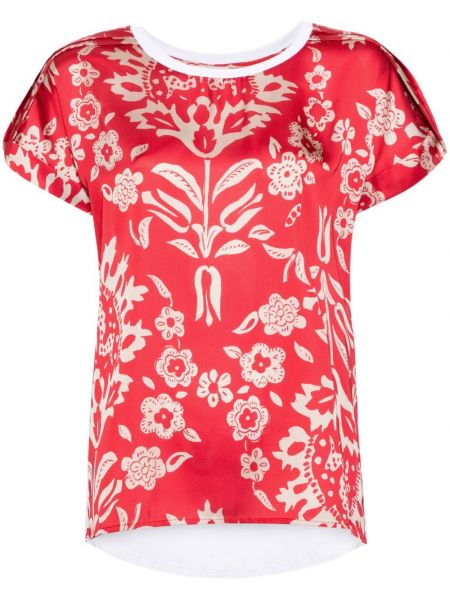 Сатенена блуза на цветя с принт Liu Jo