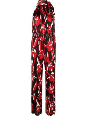 Floral ermeløs lang jumpsuit Boutique Moschino rød