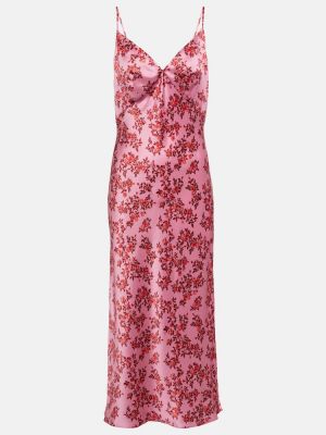 Jedwabna satynowa sukienka midi w kwiatki Emilia Wickstead