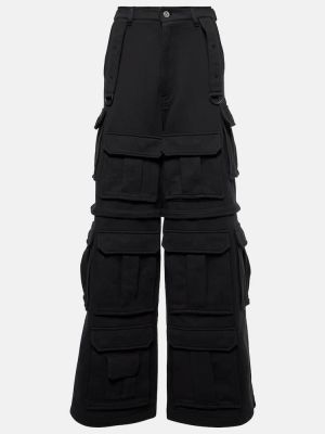 Bavlněné cargo kalhoty Vetements černé