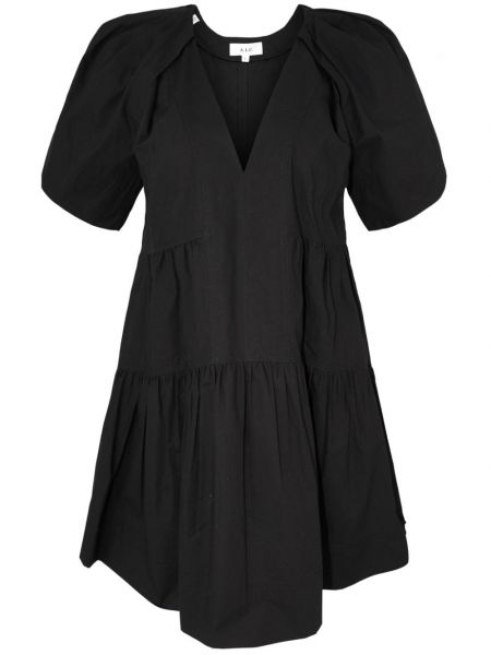 Βαμβακερή φόρεμα με λαιμόκοψη v A.l.c. μαύρο