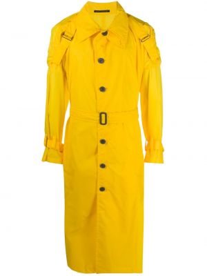 Abrigo con botones con hebilla Yohji Yamamoto amarillo