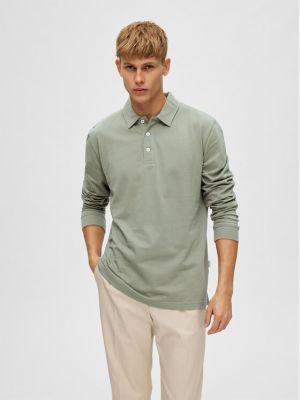 Tricou polo Selected Homme verde