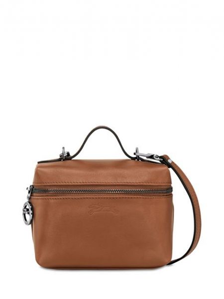 Кожаная сумка через плечо Longchamp коричневая