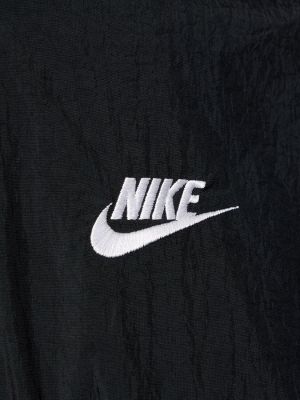 Nylonowa kurtka na zamek pleciona Nike czarna
