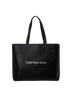 Shopperka slim fit Calvin Klein Jeans czarna