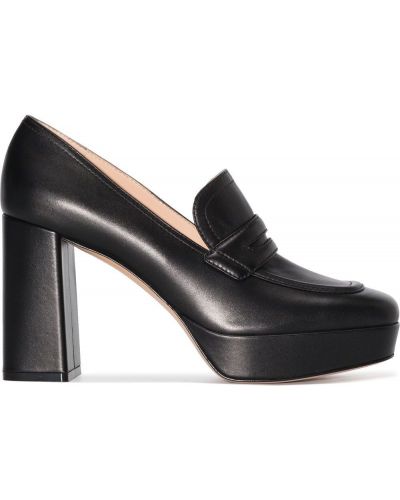 Pantofi loafer din piele cu platformă Gianvito Rossi negru