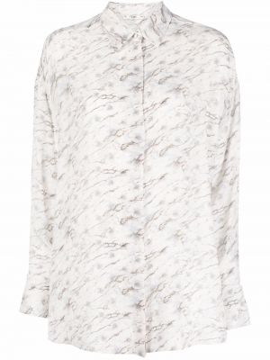 Camisa con estampado abstracto Fendi blanco